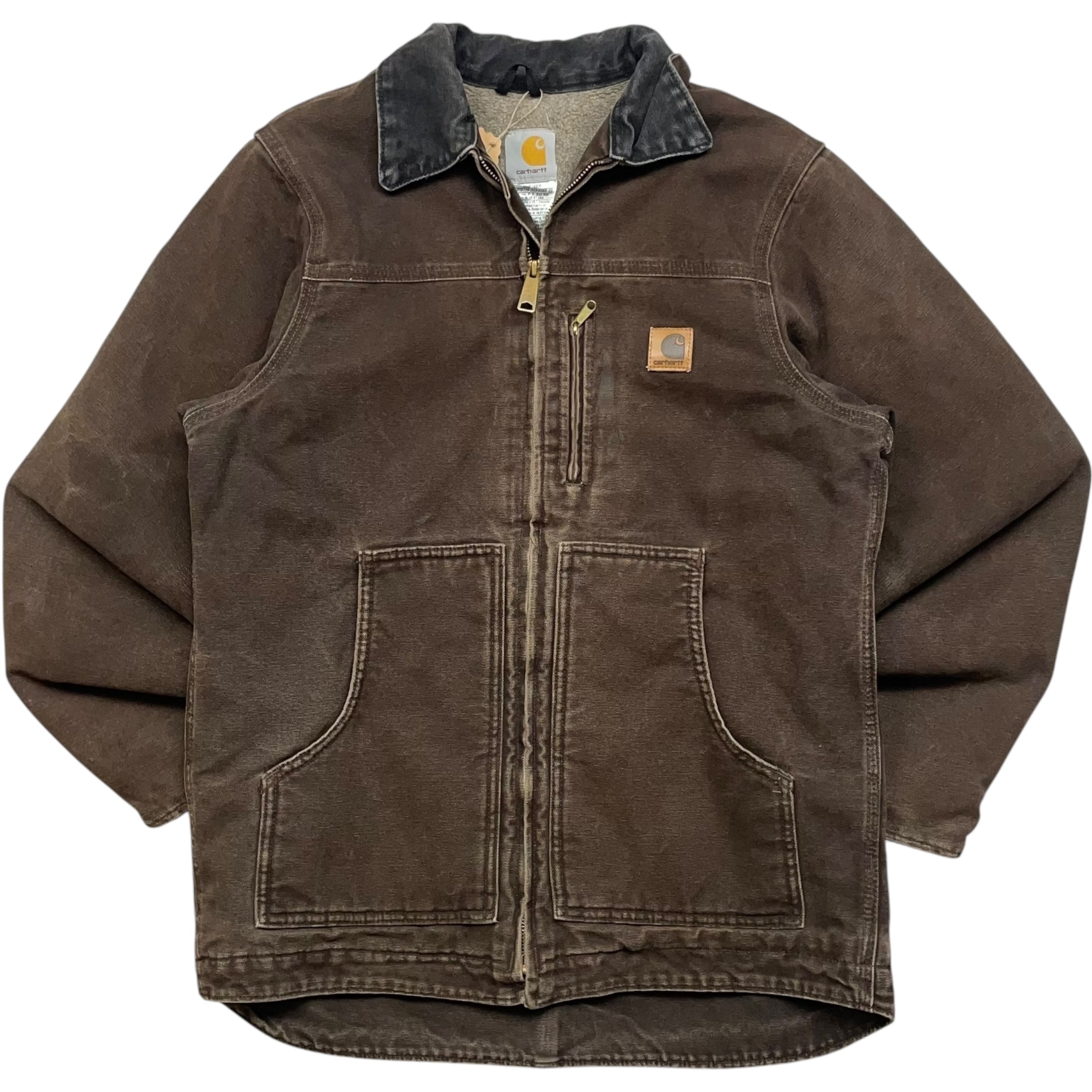 《XL》Carhartt カーハート ダックジャケット サンドストーンリッジコート 裏地ボア ダークブラウン no.8758
