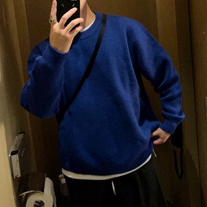 クルーネックシンプルカラーニット　1255