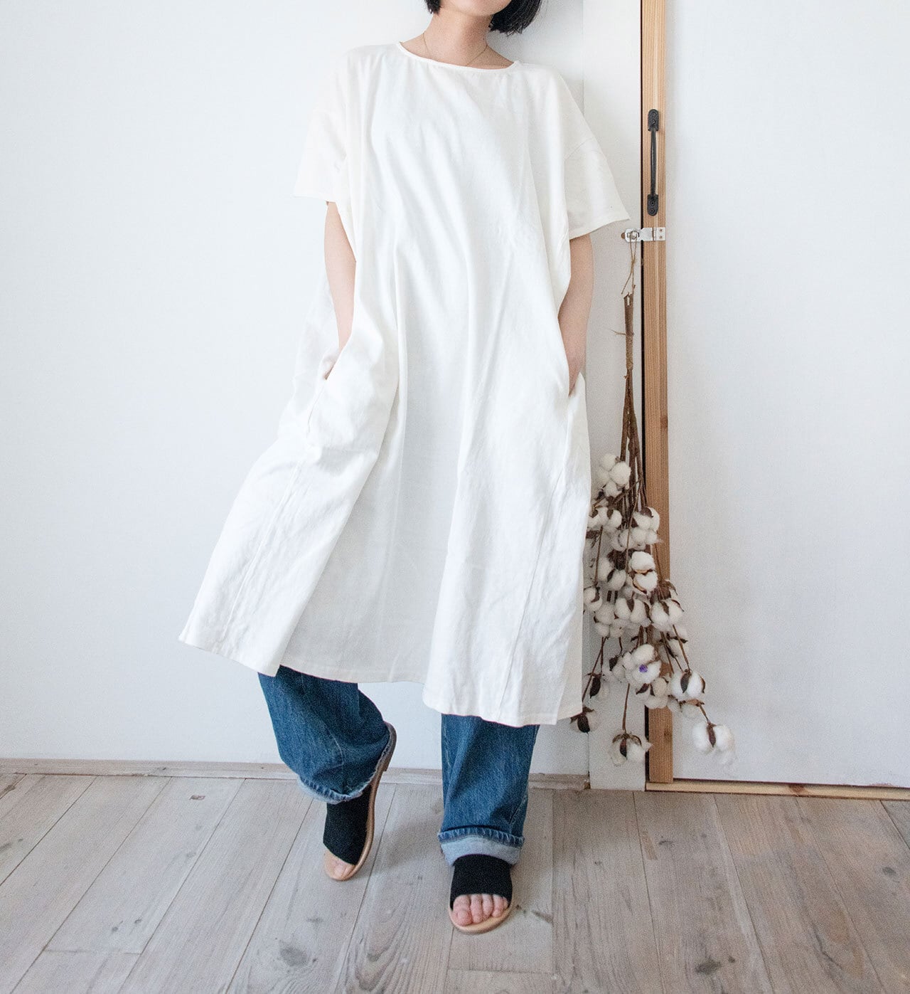 オーバーサイズコットンワンピ