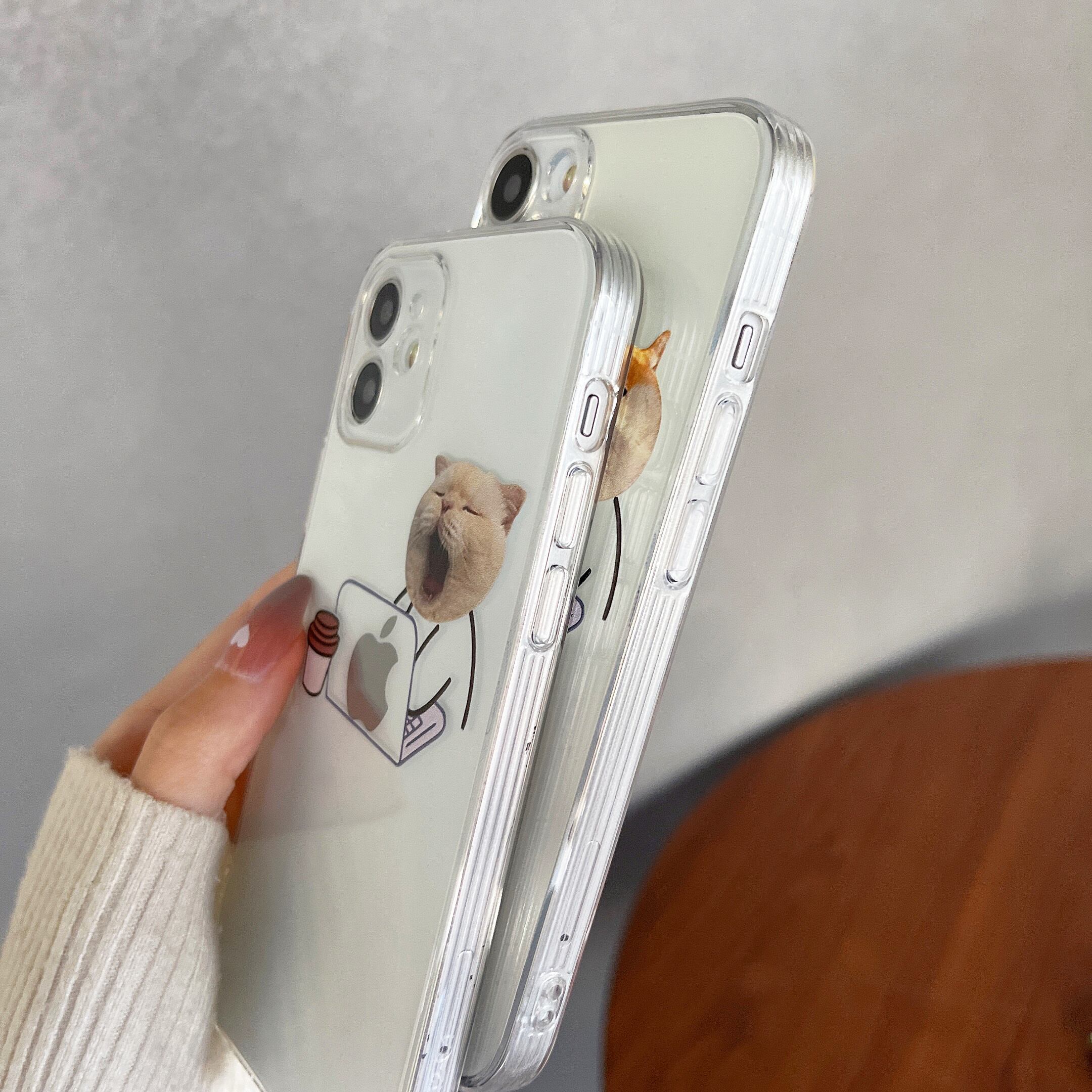 パロディ風 iPhoneケース・スマホケース ワンちゃん iPhone14 ProMaxケース ネコちゃん iPhone13Proケース 透明 アイフォン12ProMax 11 XS SE3 8Plusケース 面白い 男女兼用