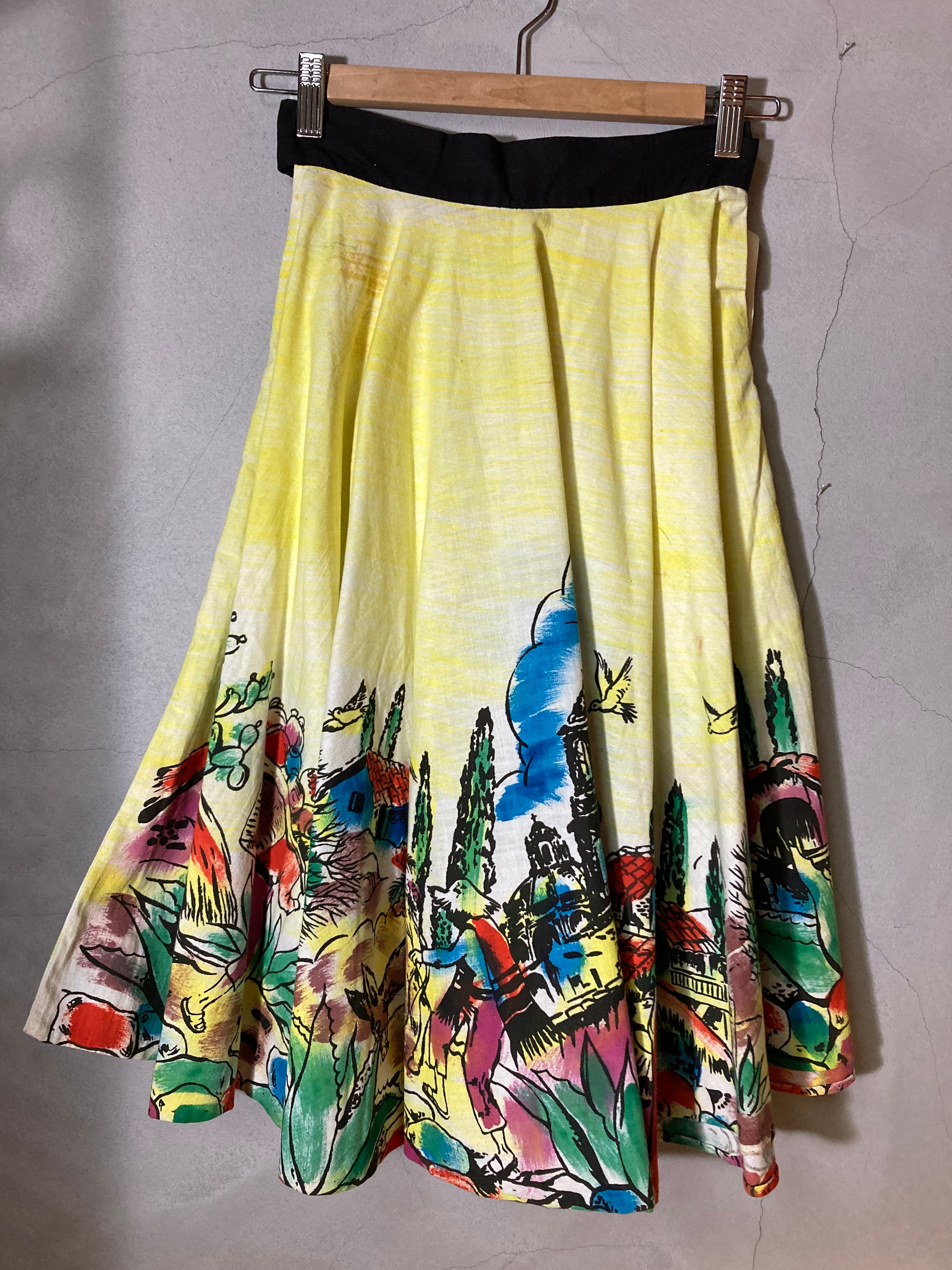 50s VINTAGE HANDPEINTED SKIRTS (beady  antiques)