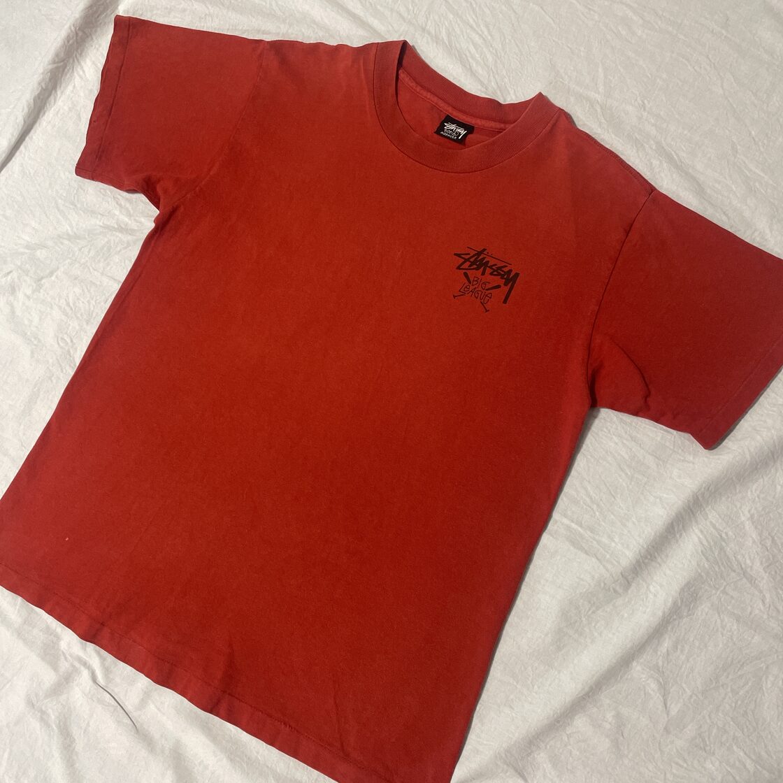 MADE IN USA】80-90s OLD STUSSY World TRIBE BIG LEAGUE TEE | Pay ID