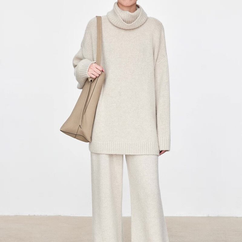【set】ハイネックセーター×パンツセット Q6486