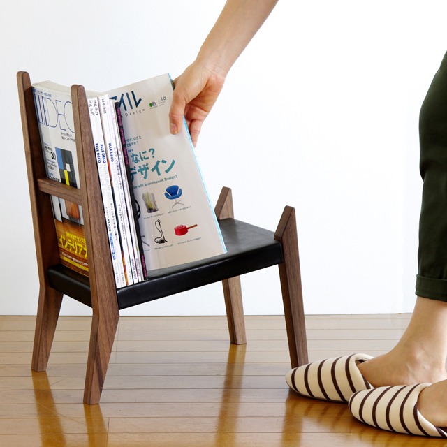 book rest chair ／マガジンラック／革
