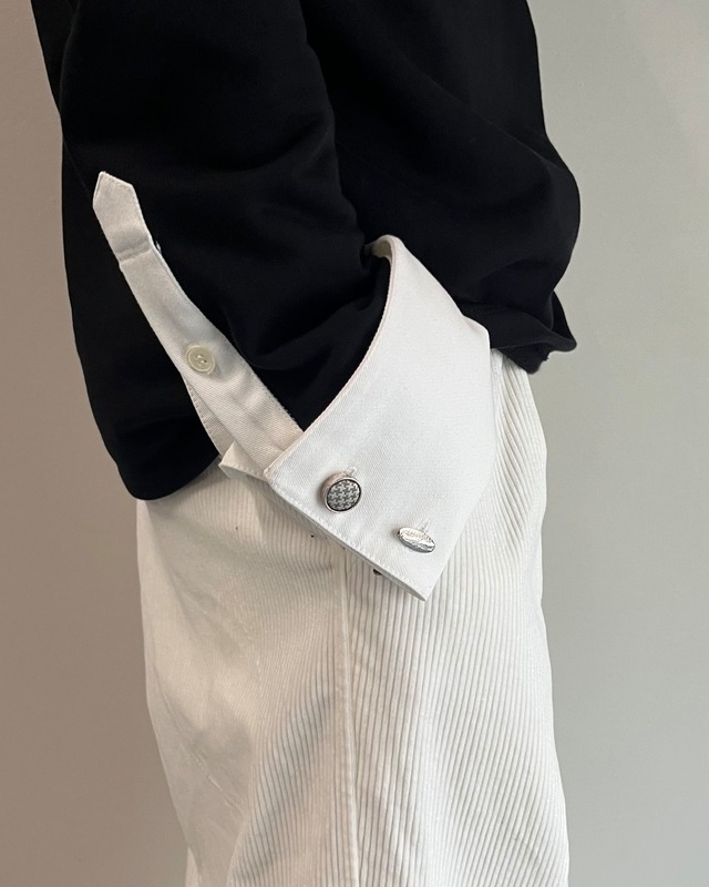 【26/AW Oscar Ouyang】Black french cuff polo shirt