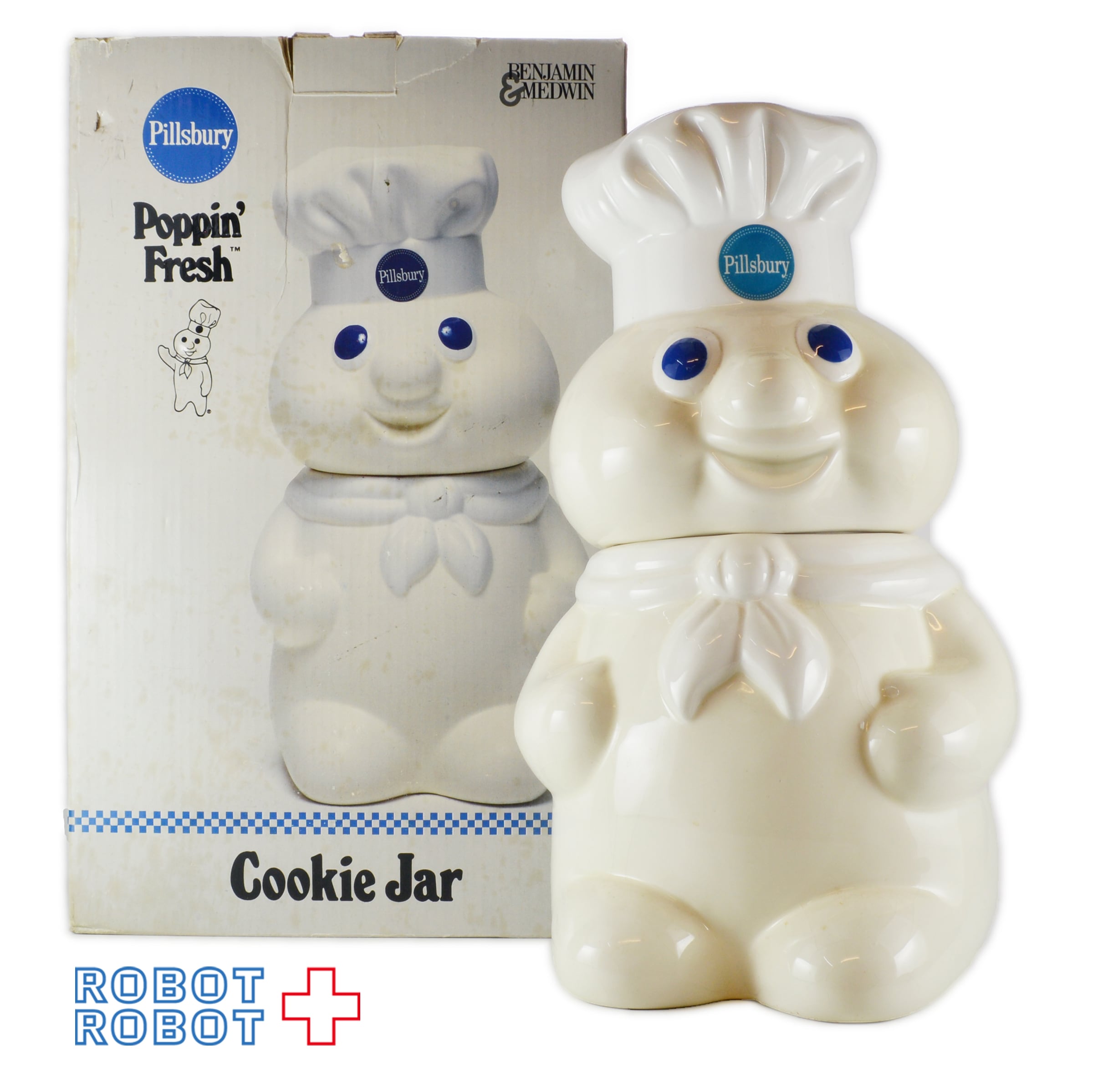 ドゥボーイ ピルズベリー ソフビ人形 フィギュア Doughboy Pillsbury ドゥーボーイ ビンテージ アドバタイジング クッキー\u0026台座付き  企業, image size:2400x2399