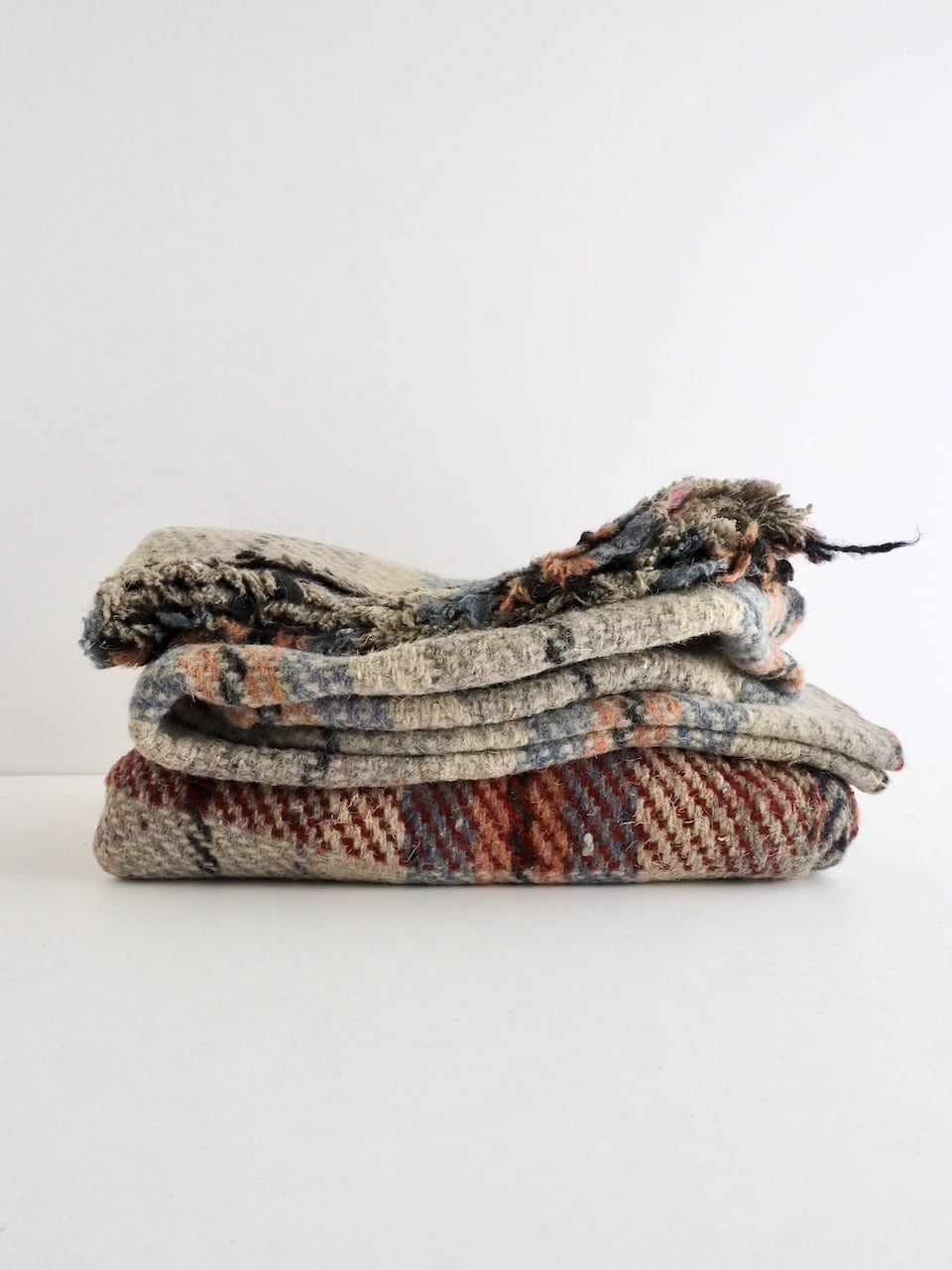 リサイクルウール ブランケット チェック柄｜Recycled Wool Mix