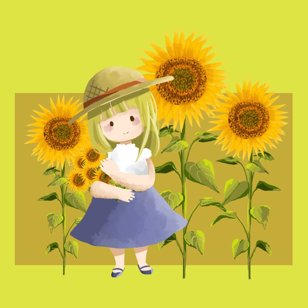 夏の花と女の子 イラストポストカード 詰め合わせ | kokoartshop