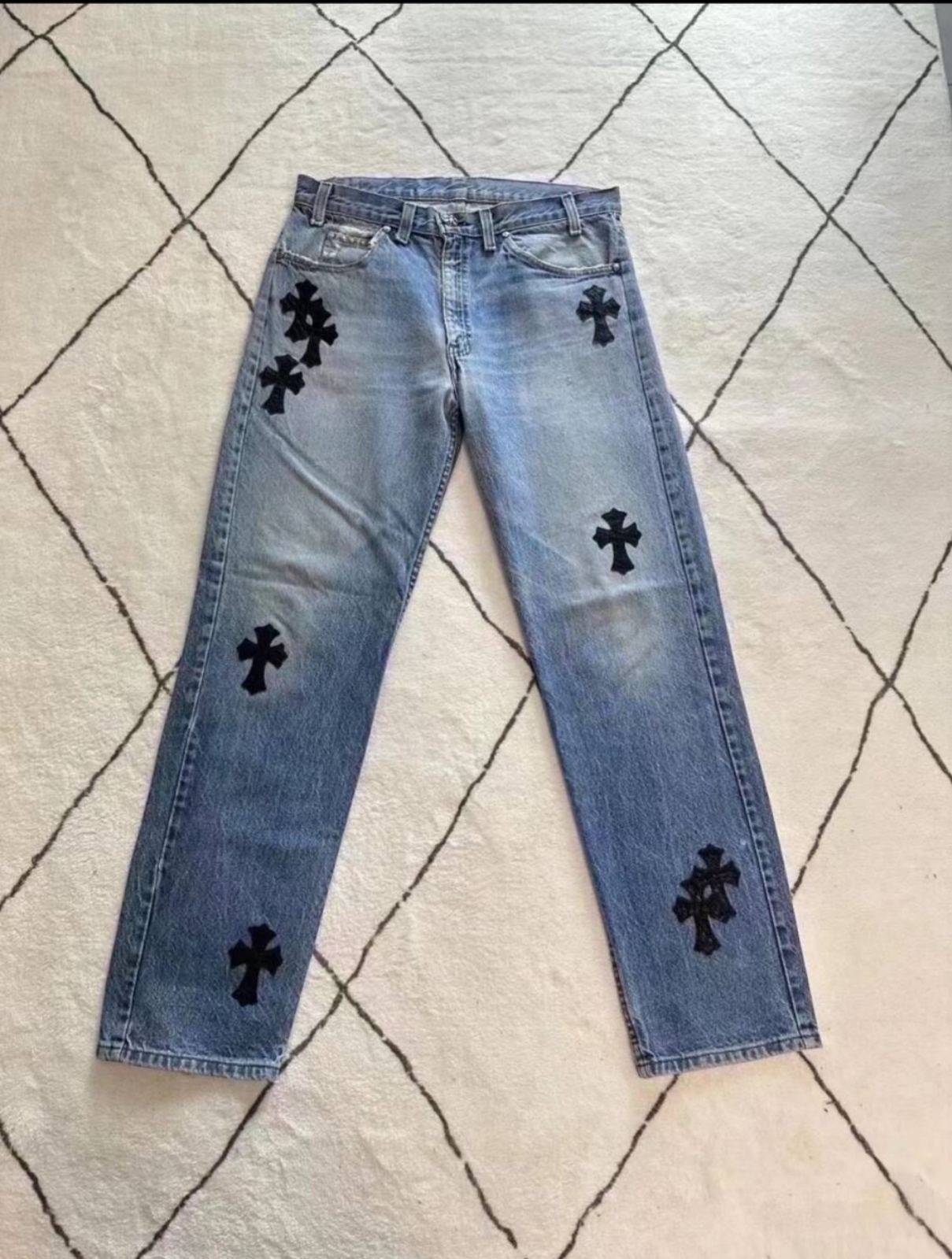 CHROME HEARTS クロムハーツ デニム クロコダイルレザー クロス CHROME HEARTS クロムハーツ デニム クロコダイルレザー クロス