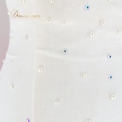 社交ダンス 衣装 スタンダードドレス ワンピース ドレス ホワイト 白 フリル フロート レース 花 ピンク デモ 競技 ダンス パーティ 発表会 パール ホワイト系 おしゃれ デザイン 女性用 競技衣装 上品 パーティー用 ドレスアップ