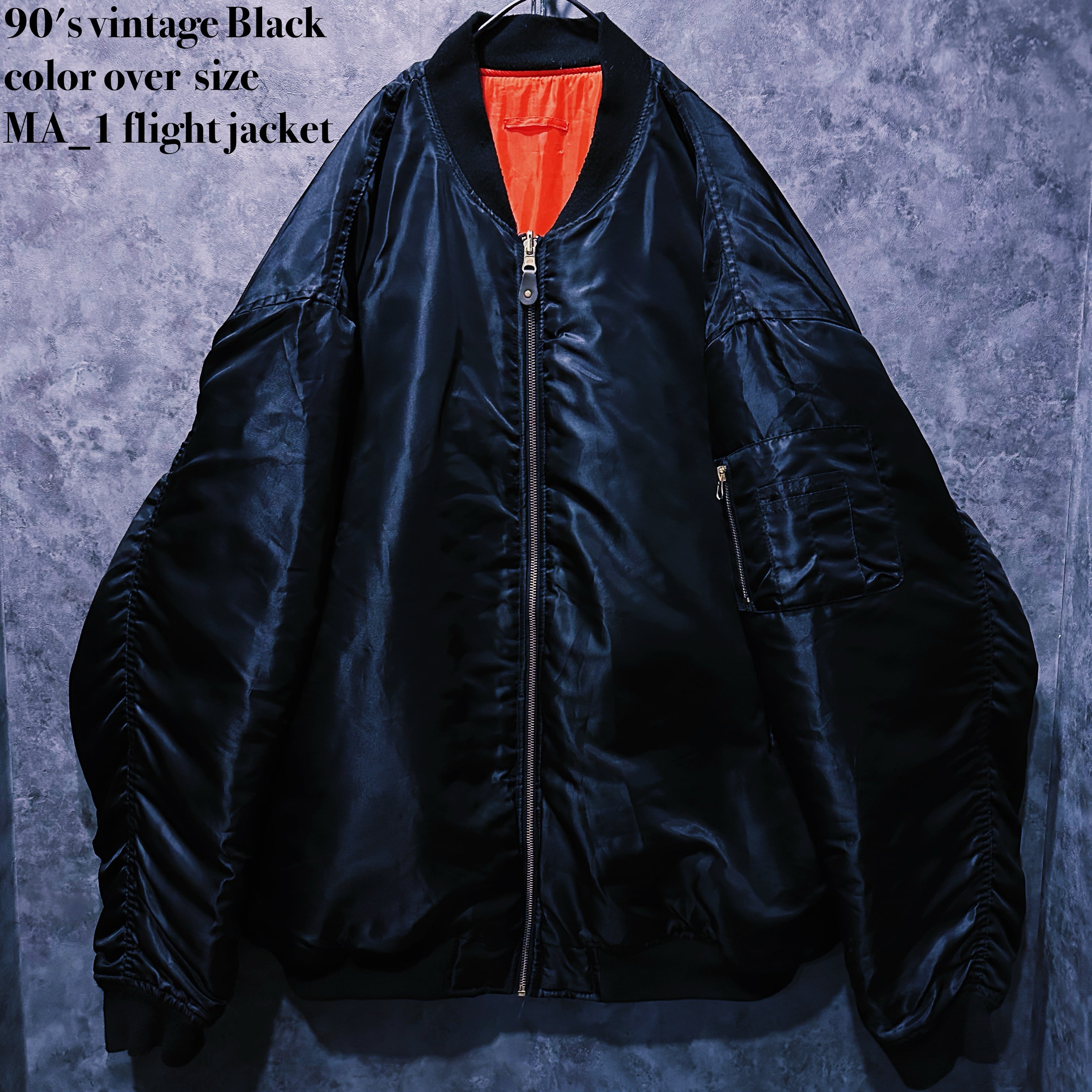 【doppio】90's vintage Black color over size MA_1 flight jacket