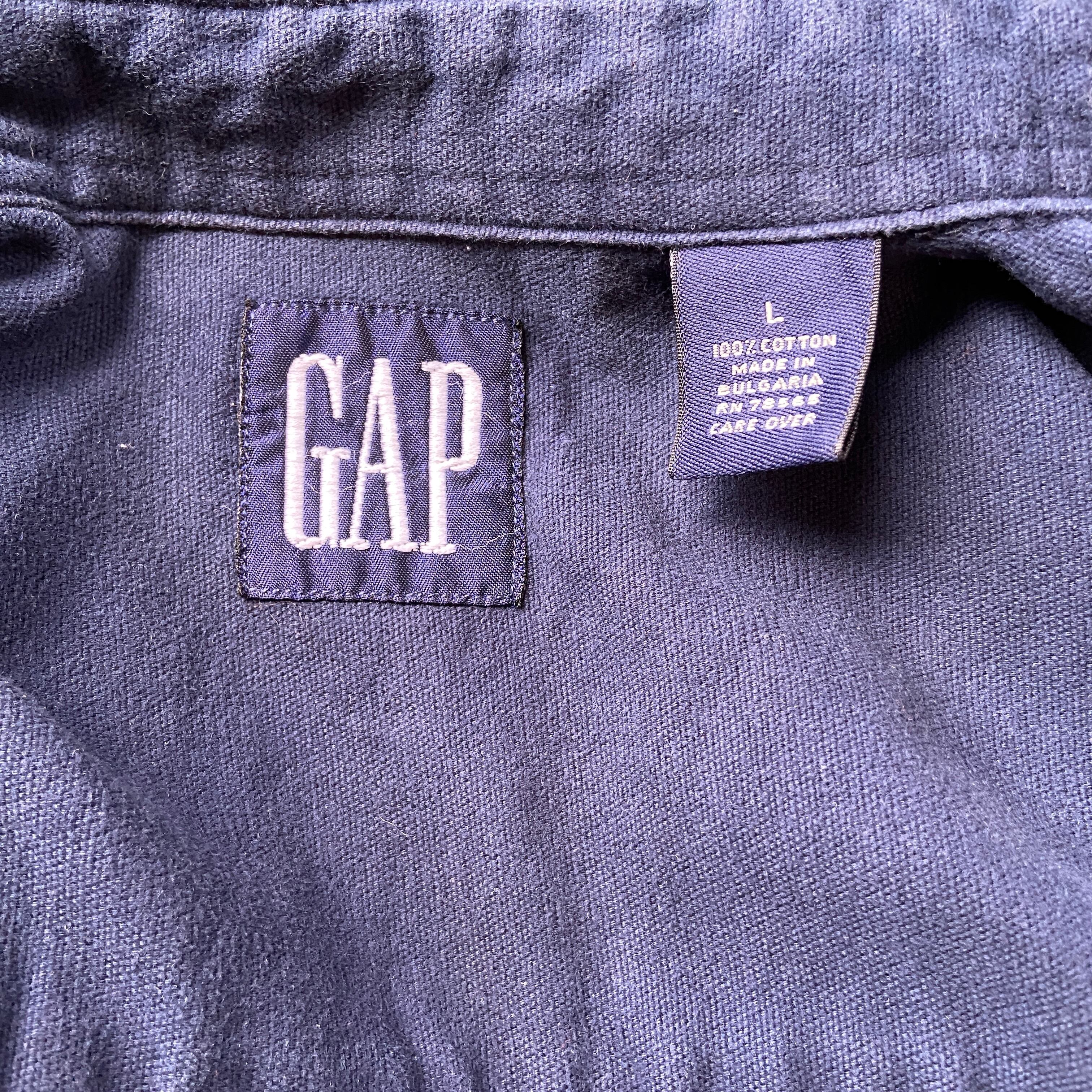 90年代 OLD GAP オールドギャップ 無地 コットン 長袖シャツ メンズL