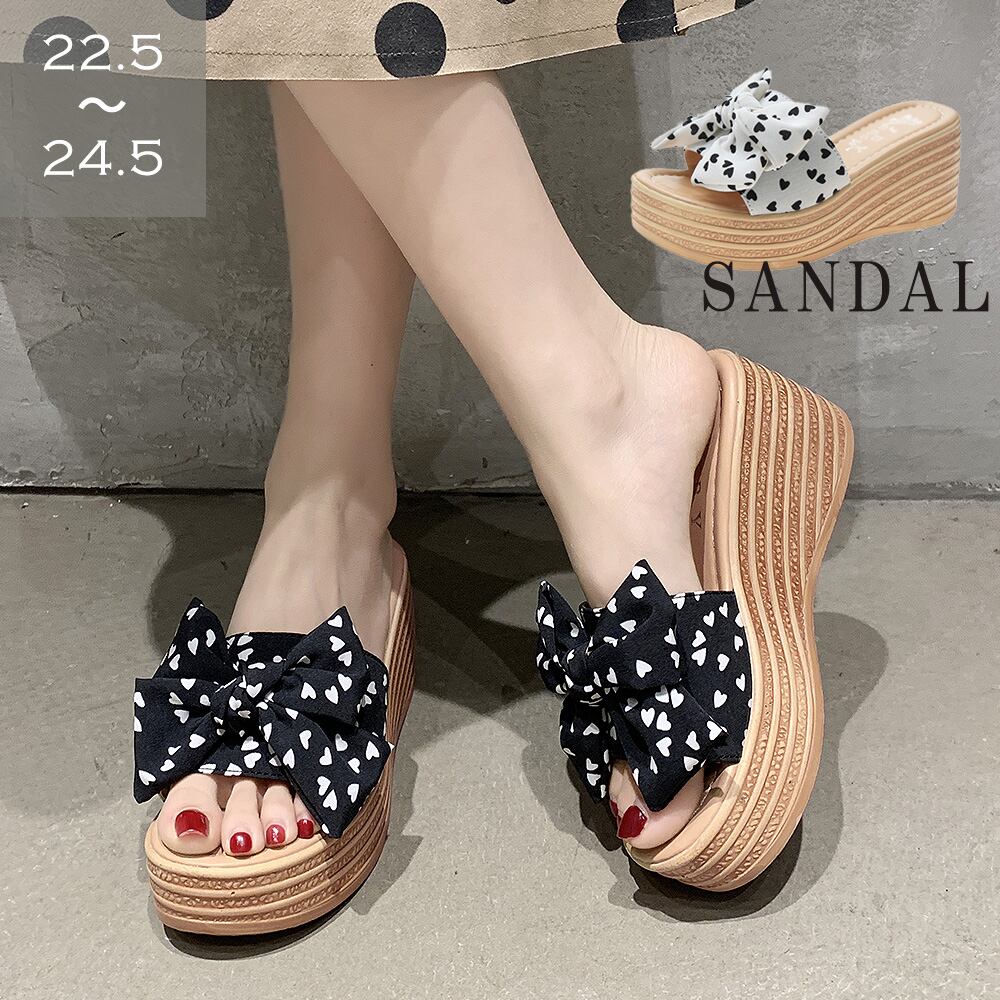 サンダル レディース 厚底 蝶結び 夏