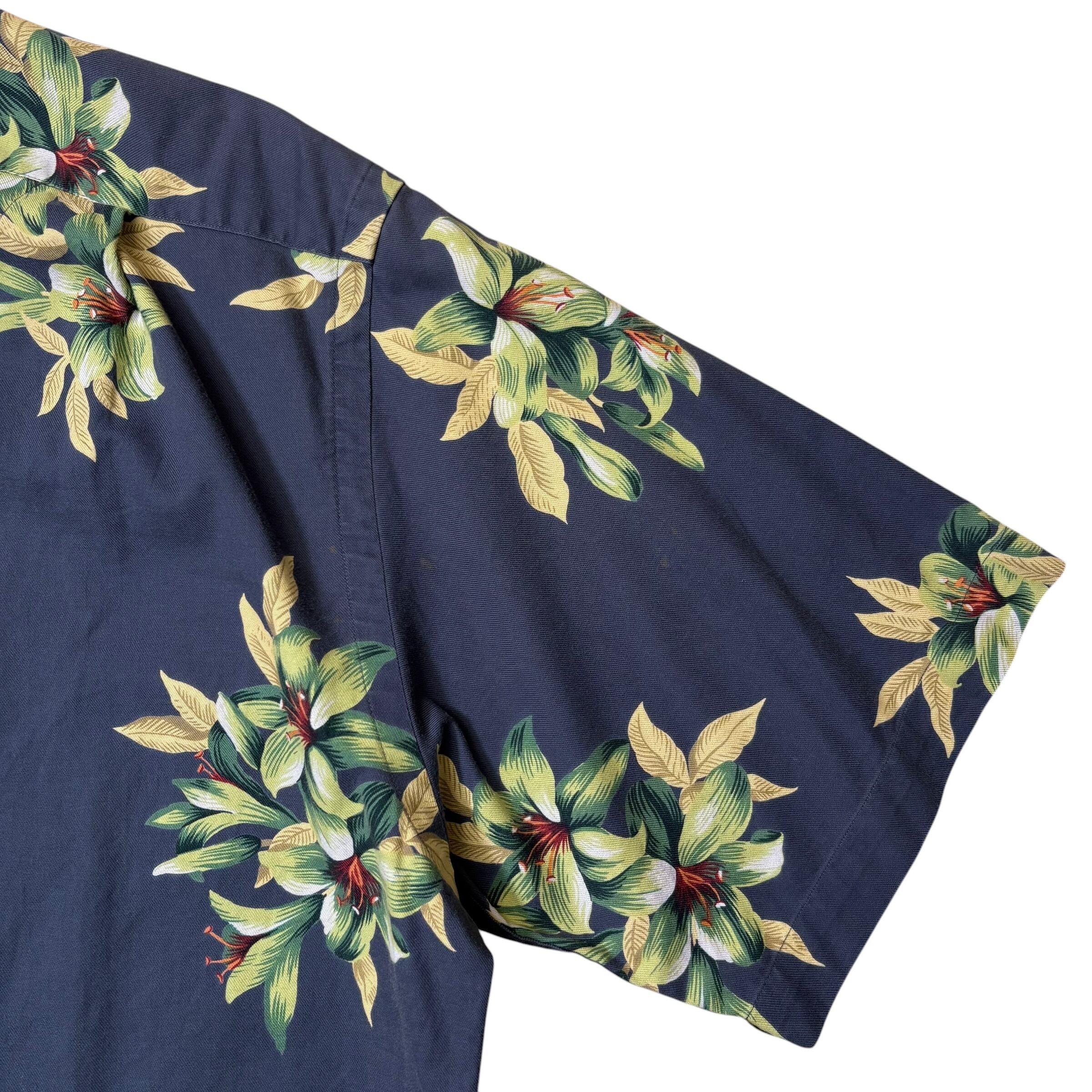 Polo by Ralph Lauren ラルフローレン CLAYTON 花柄 開襟 ネイビー M