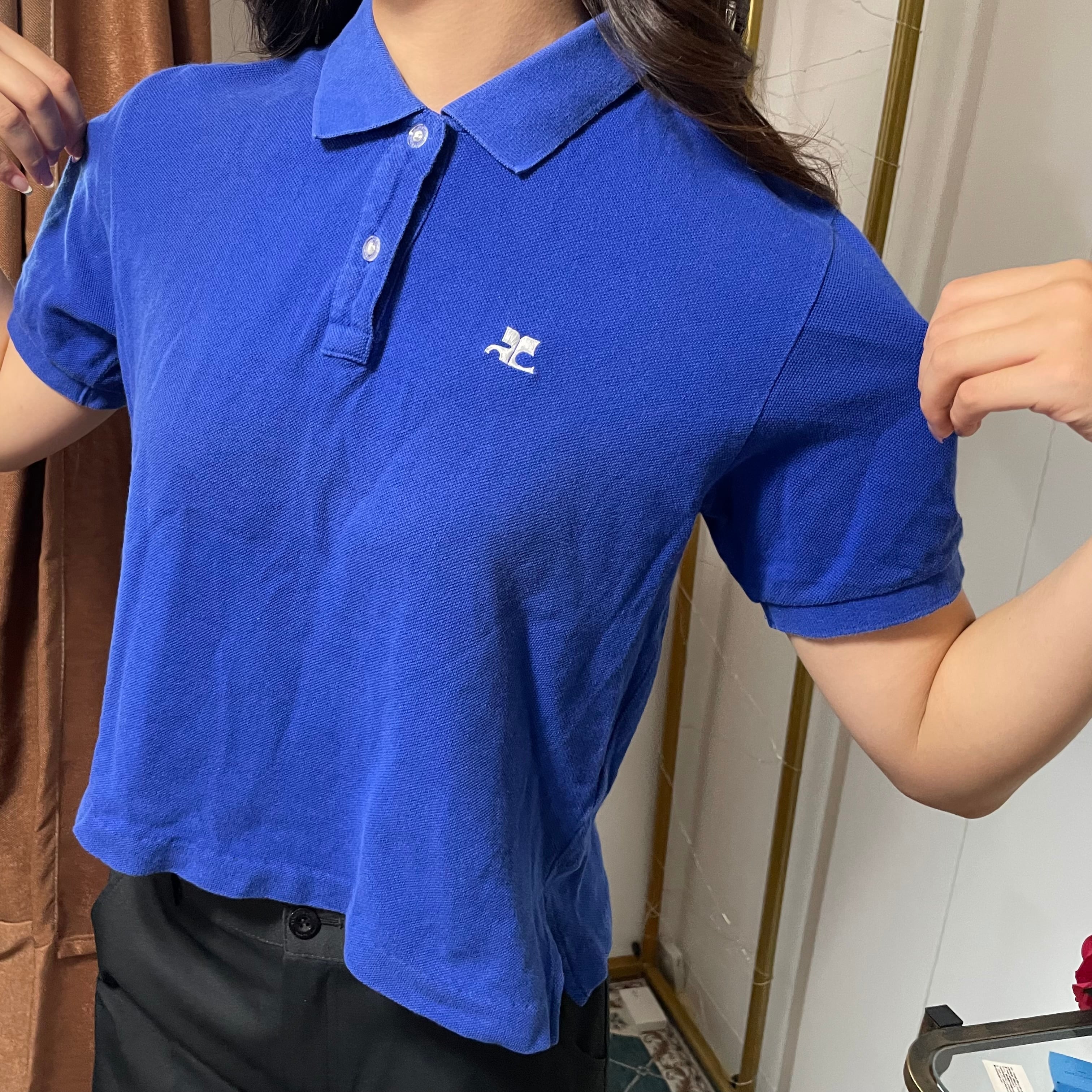 Courreges Logo Polo Tee Blue | sorcierevintage