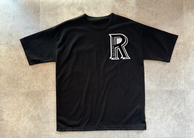 RESOUND CLOTHING - made in  japan - / R chenille LOOSE TEE BLACK / オーバーTシャツ