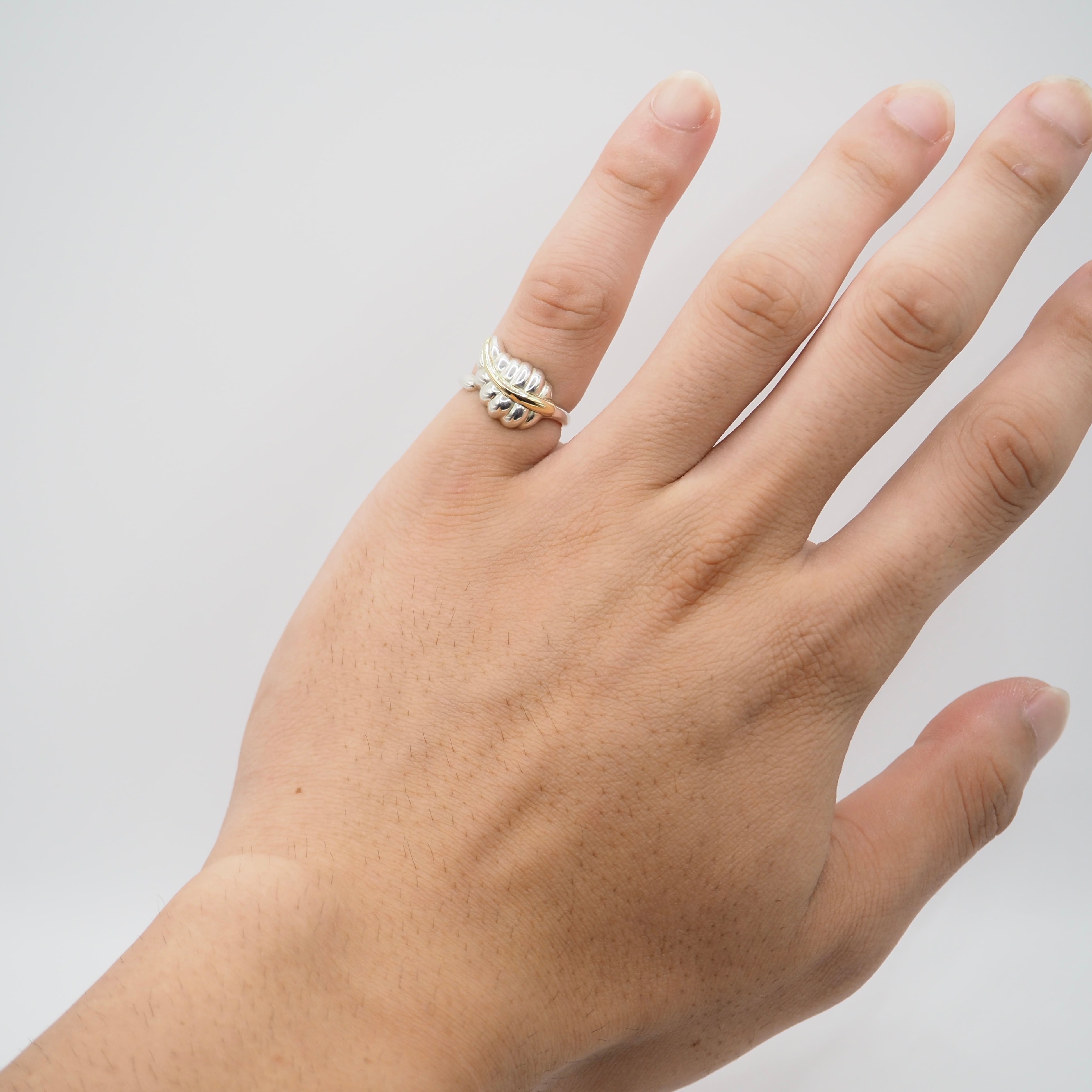 Tiffany&Co. 約9号 リーフリング シルバー925 K18 ティファニー