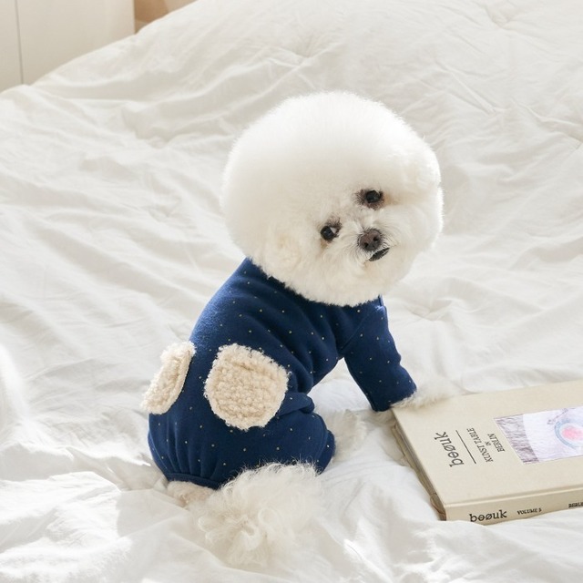 【予約】[EOMUKMARKET］ネイビー／ドットポケットオールインワン