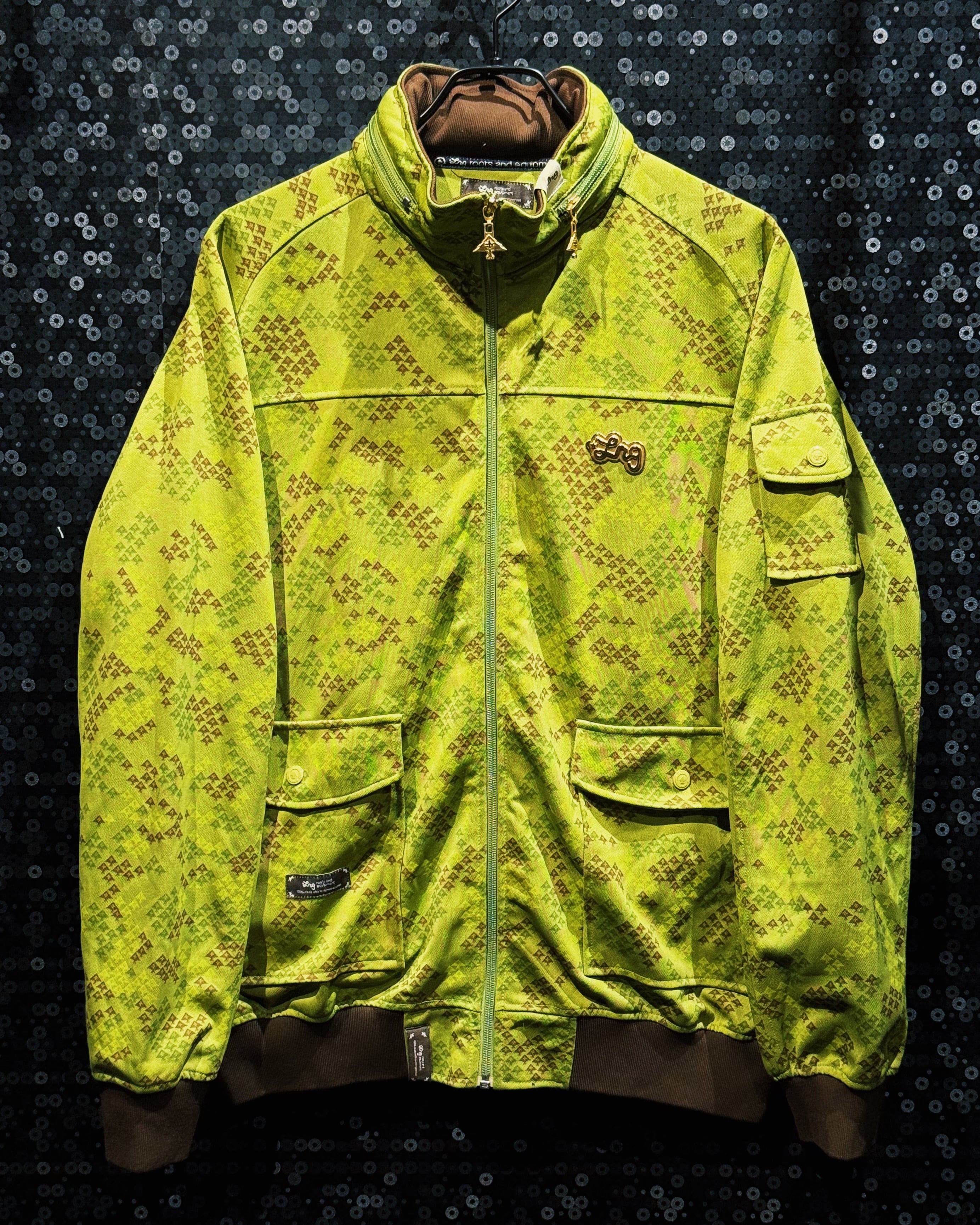 【ÆIEM】LRG “ roots and equipment "Forest Pattern”Track Jacket – Neon Green Camo