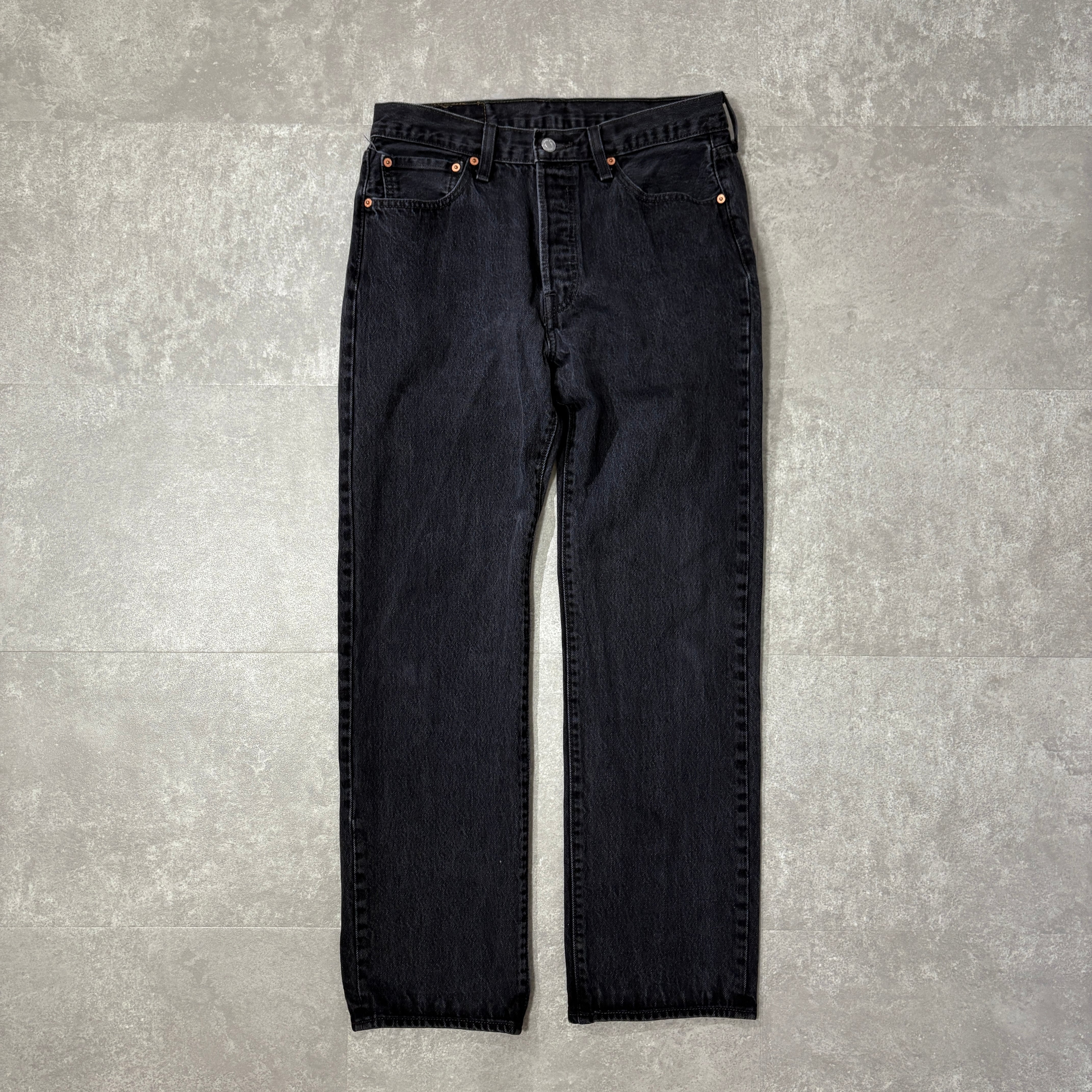 Levi's リーバイス 569 ブラックデニムパンツ ワイドストレート 後染め