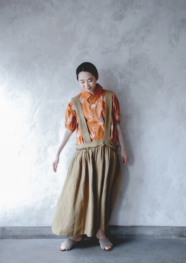 【22SS】ミチリコ(michirico) Holiday TEX shirts　アンバー  womens【F】シャツ　