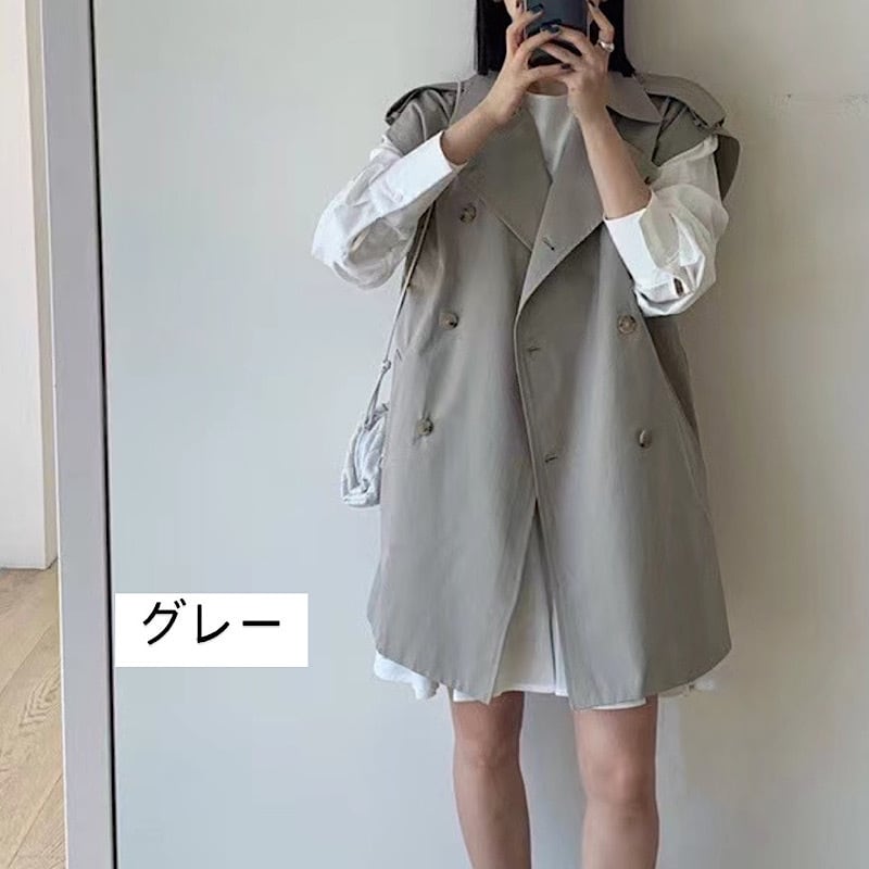 KBF バイカラーBIGトレンチコート 渦巻く 