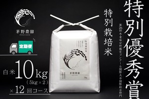 【 一括支払で送料がお得】【定期便 10kg(5kg×2袋) 12回コース 】茅野農園 特別栽培米 コシヒカリ 10kg 減農薬 化学肥料(窒素成分)不使用 【10/18まで限定商品】