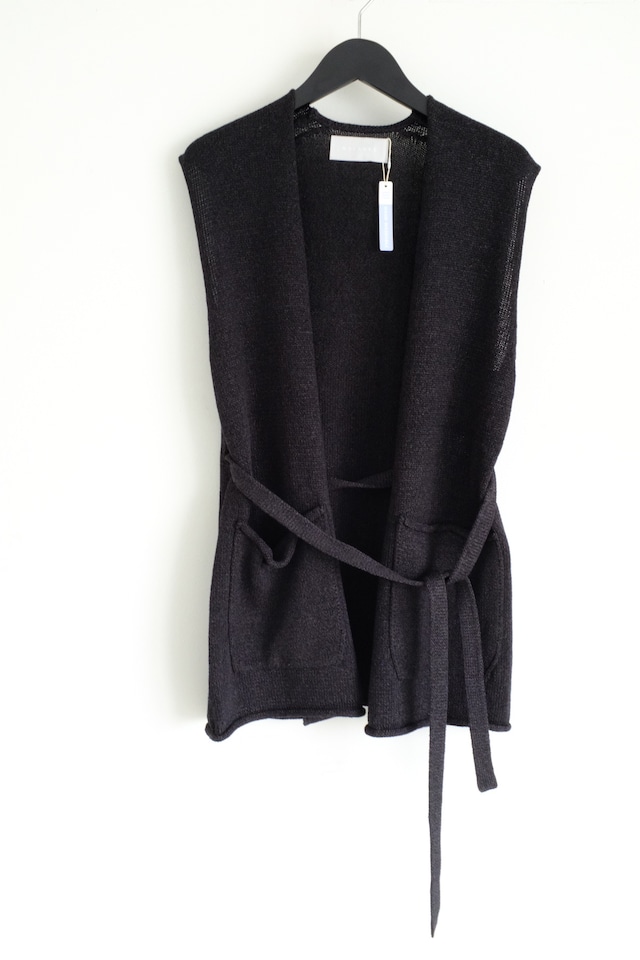 [WALANCE]PAPER KNIT GILET (black)