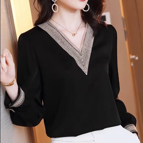 おしゃれな 刺繍Vネック トップス デート シャツ カットソー トップス 袖あり 長袖 ボリューム袖 Vネック 襟なし 刺繍 ステッチ 厚手 きれいめ カジュアル 大人 上品 おしゃれ お洒落 大人女子 こなれ感 セクシー エレガント 抜け感 無地 春 秋 20代 30代 レディース 女性用 オフィス OL デート お出かけ 女子会 レストラン ショッピング ファッション コーデ スタイル モテ 体系カバー サイズ M L XL 2XL 3XL サイズ 色展開 白 ホワイト 黒 ブラック 秋カラー