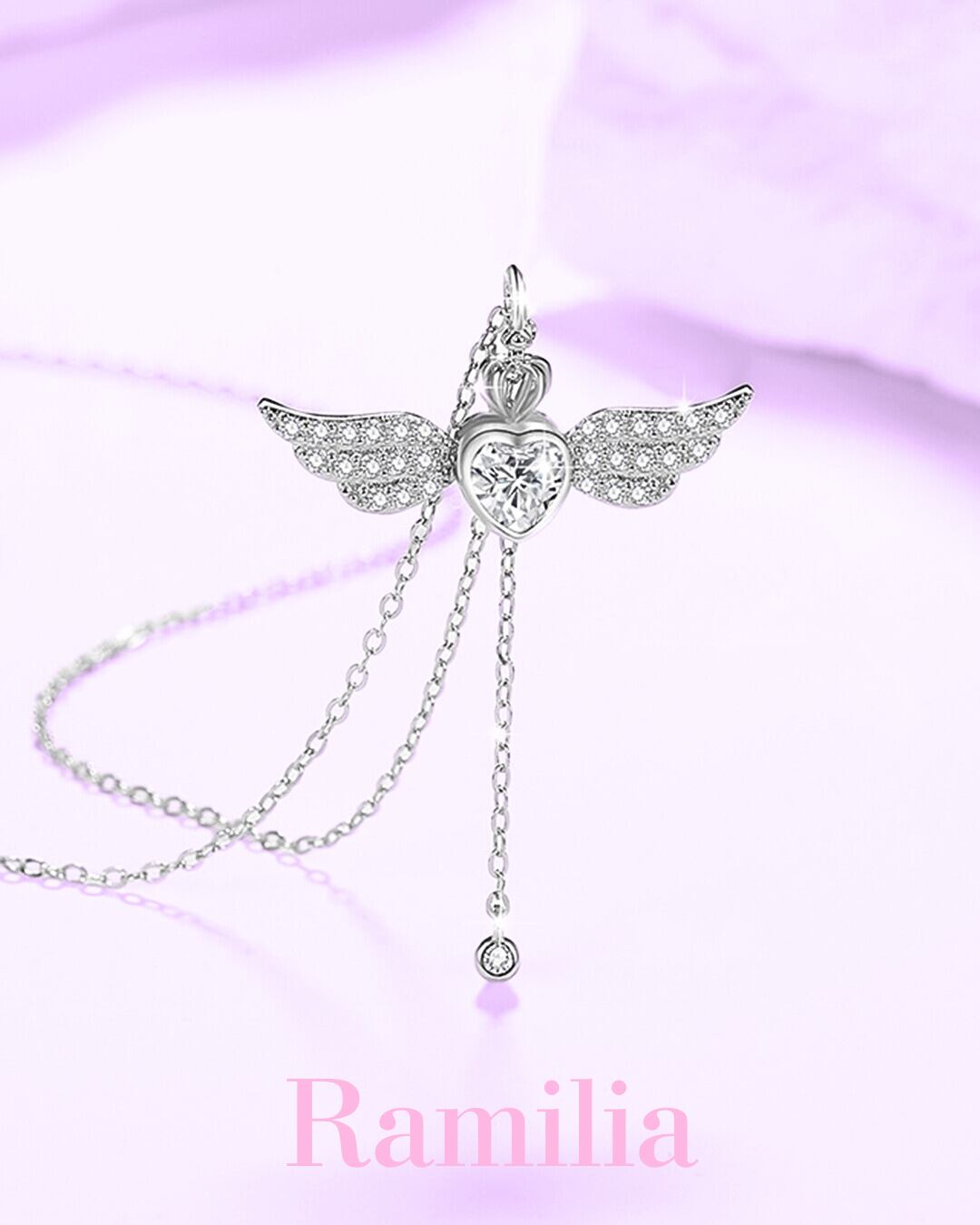 ホワイトエンジェルハートスイングネックレス R2406179