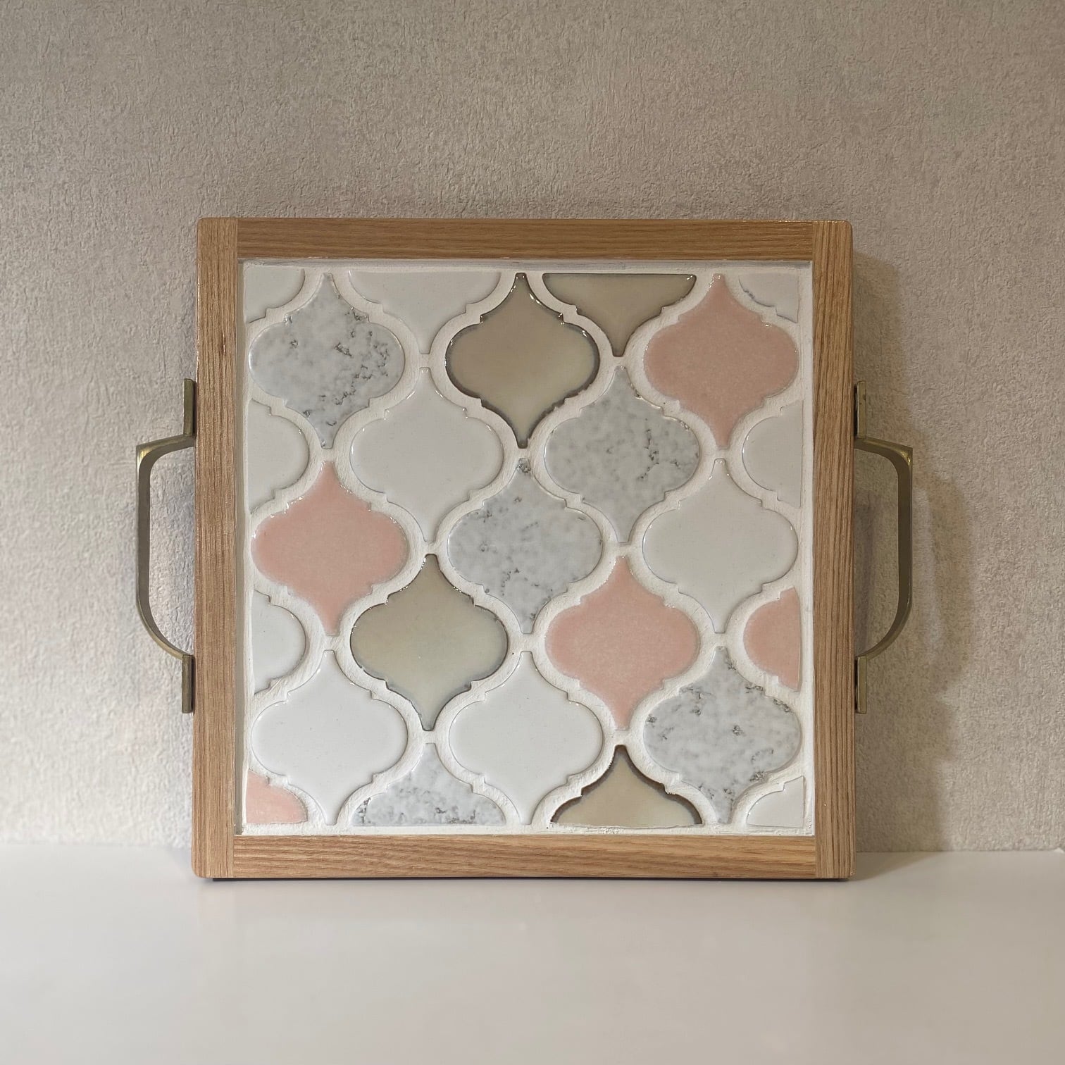 コラベルタイル*カフェトレー :ピンク: