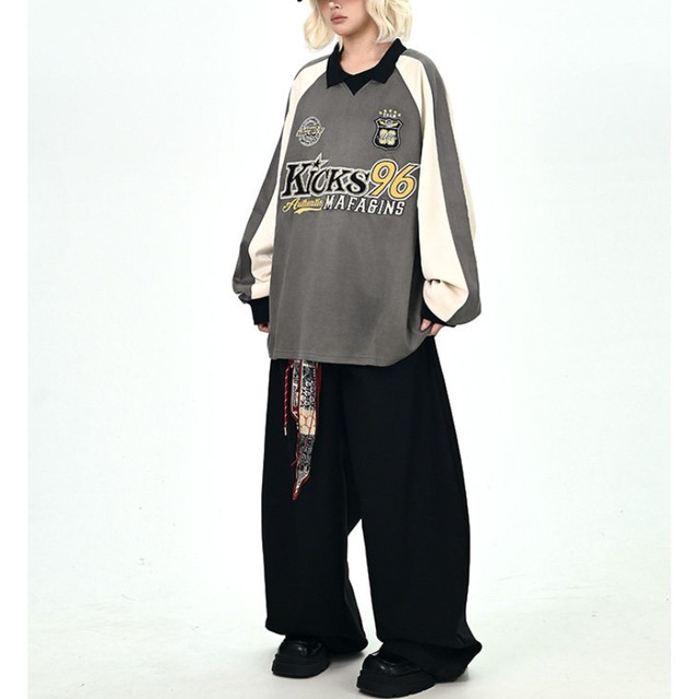 logo design polo sweatshirt　ロゴデザインポロスウェットシャツ　J1680