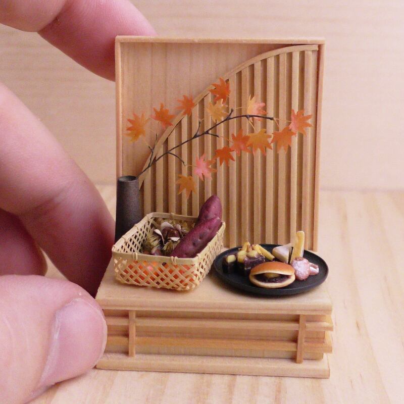 展示のみ ミニチュア 秋の和菓子セット 1 12サイズ Petit Palm