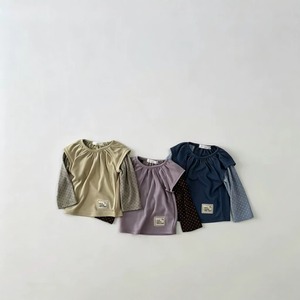 【73-120】秋フリル襟長袖ニットトップス 女の子 キッズ