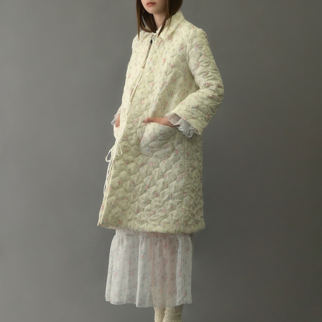 Pre-Order・受注> Floral Quilted Gown Coat 【natsumi osawa x nu Pre-Order・受注> Floral Quilted Gown Coat 【natsumi osawa x nu