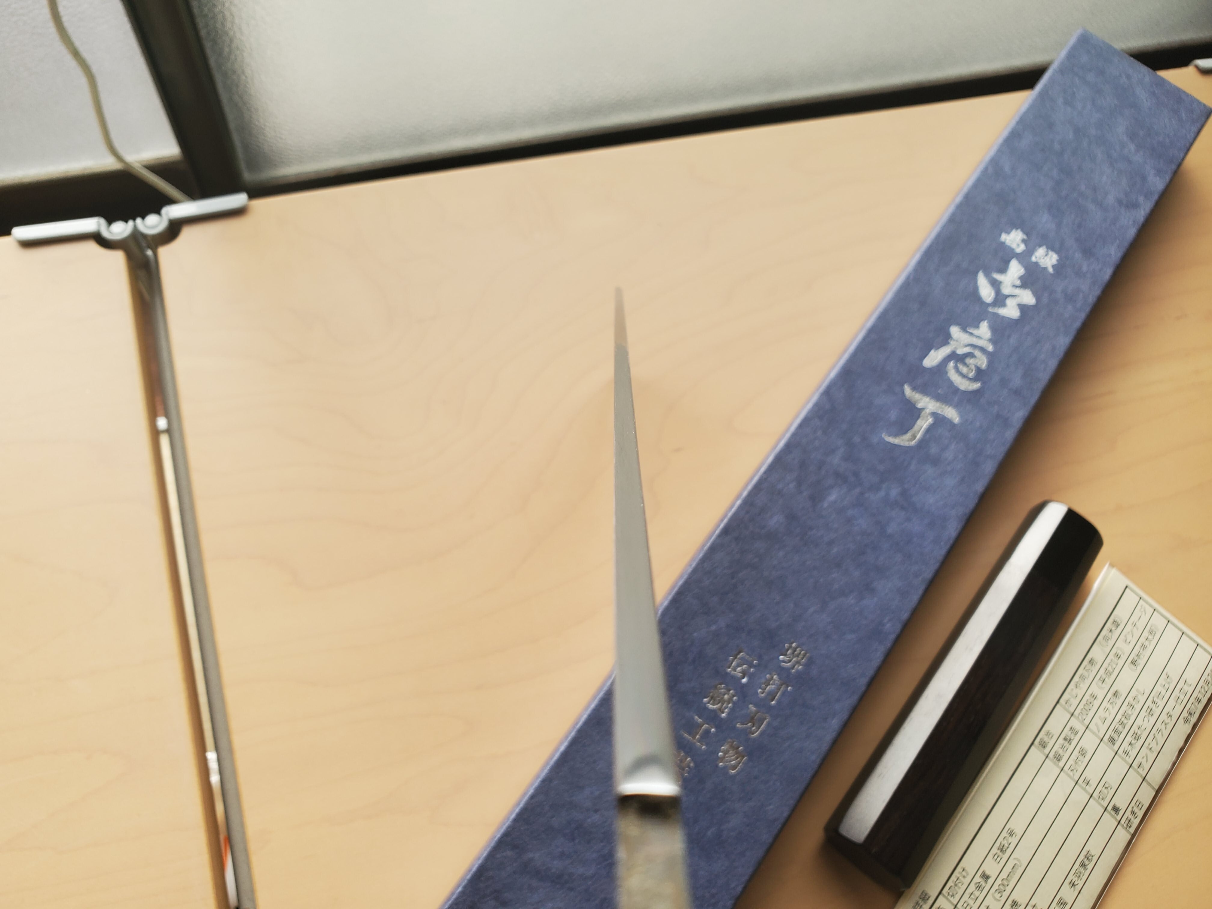 鍛冶 玄海正国 富士波紋】切付け 尺 白二 水焼本焼 平鏡面（水牛角黒檀