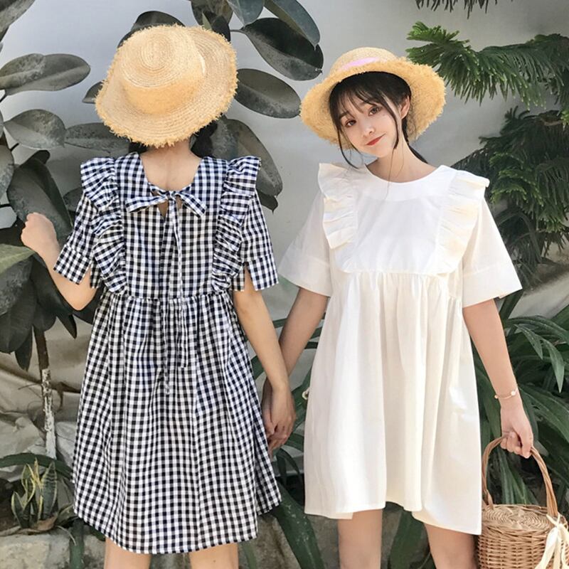 スタイルリボンスカート スプリングラウンドネックドレス 春物 Oネック 萌量不足99772520322