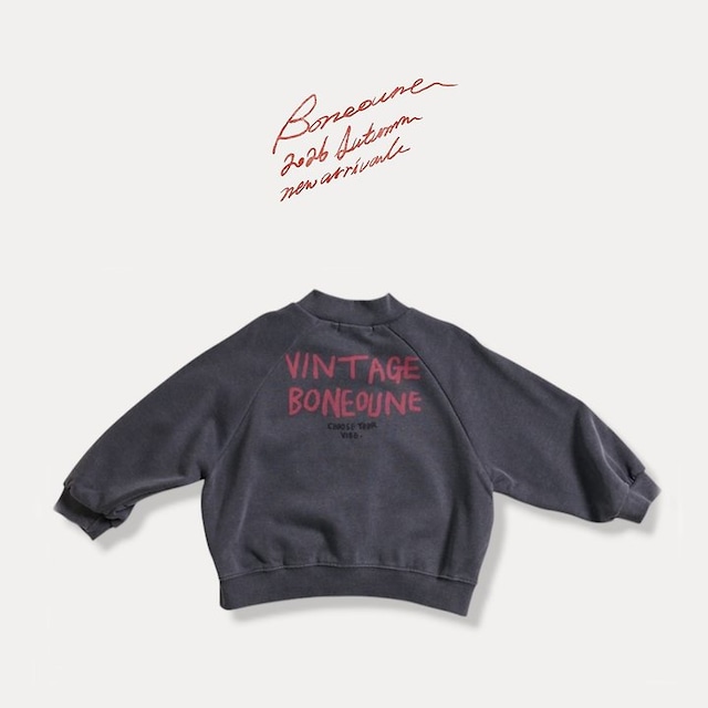 【取寄】boneoune|carbon pigment zip-up|カーボンピグメントジップアップ|XS-JL|kids&jr|26 autumn