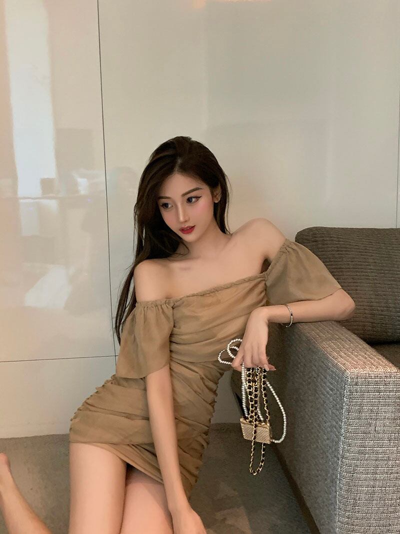 ドレス スリーブショートスカート サマー 夏物 ブラックストロベリース33576685620