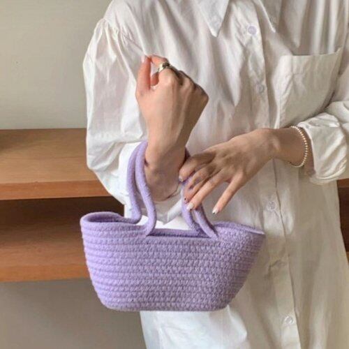 【4color】春色カラーミニかごバッグ