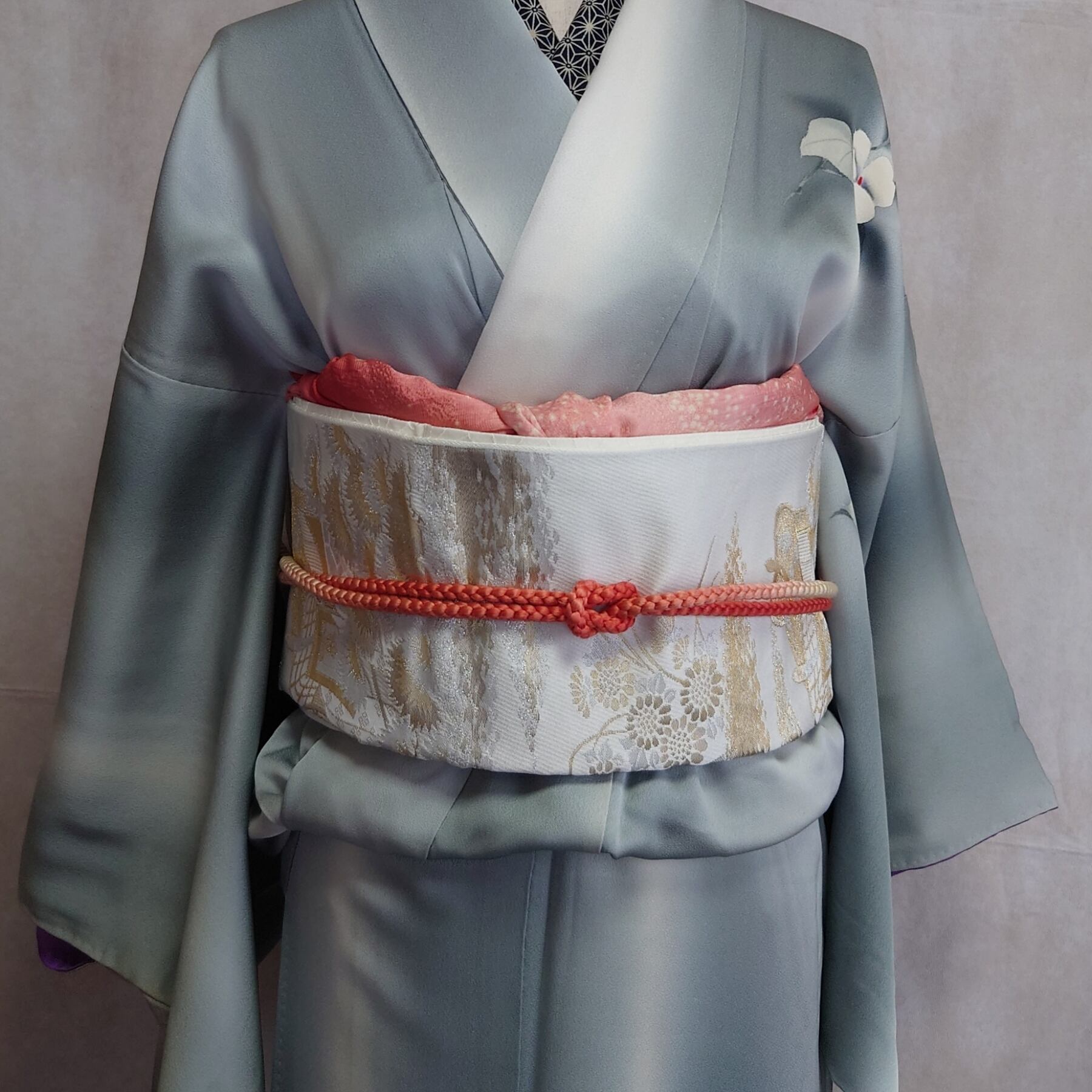 411mr31◇ワンタッチ作り帯 亀甲 円 二重太鼓 一体型 袋帯◇美品 411mr31◇ワンタッチ作り帯 亀甲 円 二重太鼓 一体型 袋帯◇美品