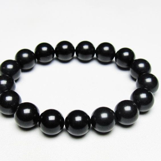 ブラックシリカ ブレスレット 12mm 一点物 メール便可 [M便 1/10] 111-39565