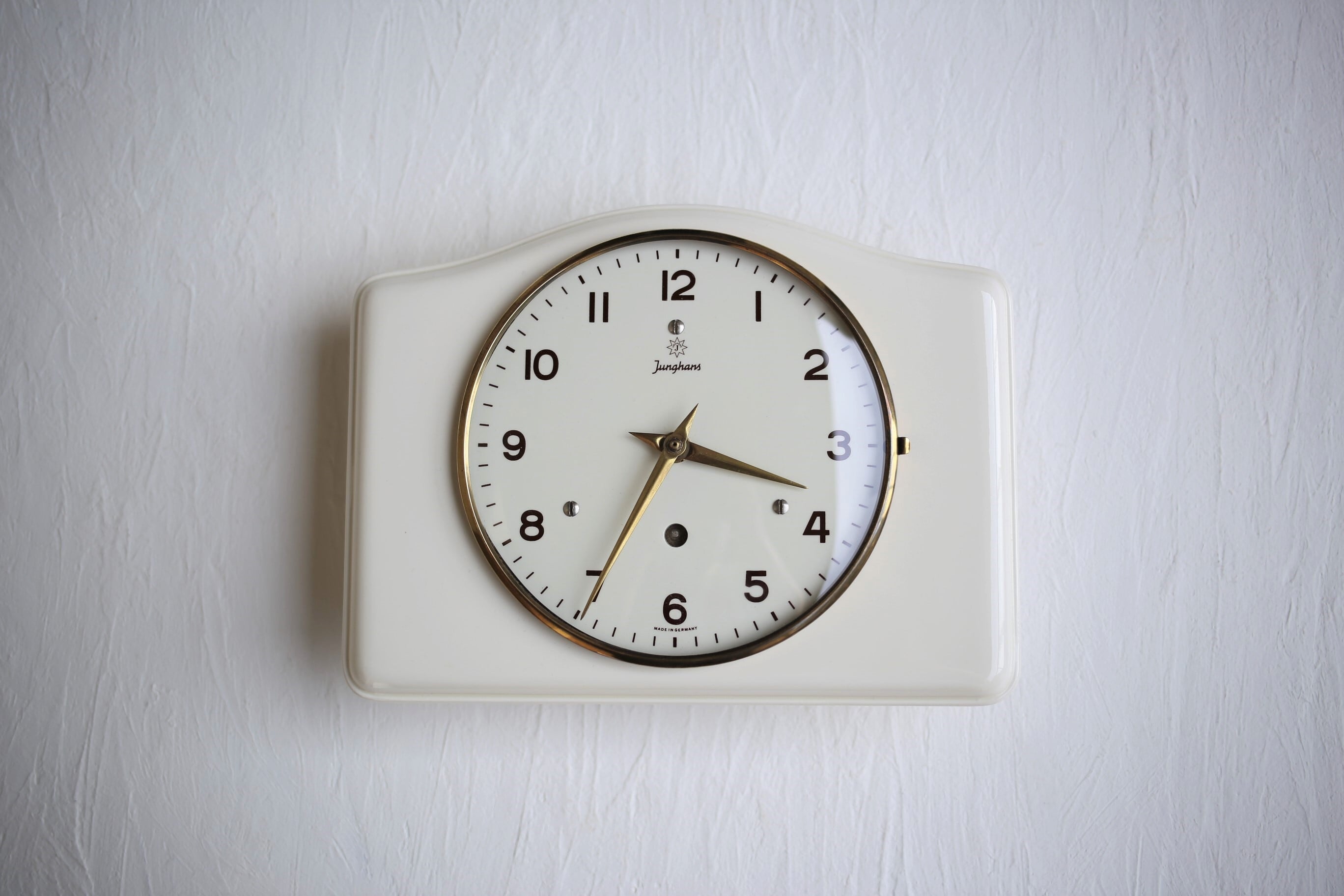 ドイツ アンティーク ヴィンテージ Junghans ユンハンス 壁掛け&置き時計(電池式クォーツ交換済)N-02854
