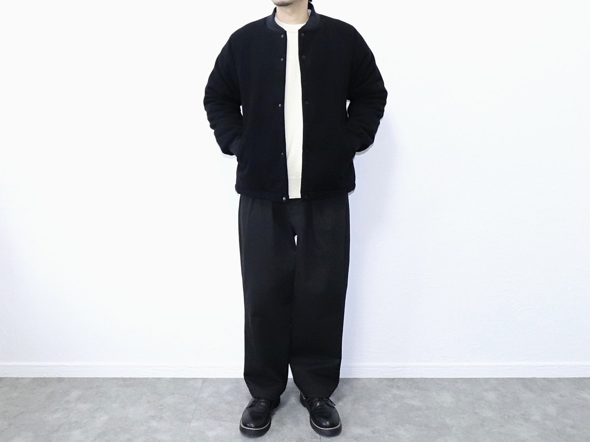 have a good day / WOOL PADDING JACKET - BLACK ハブアグッドデイ