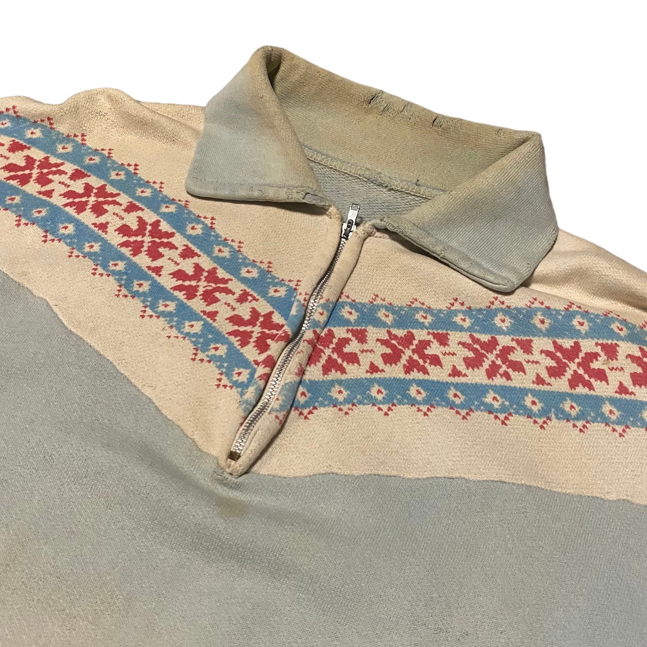 60s Snow Pattern Harf Zip Sweat 60年代 雪柄 ハーフジップ 60s Snow Pattern Harf Zip Sweat 60年代 雪柄 ハーフジップ