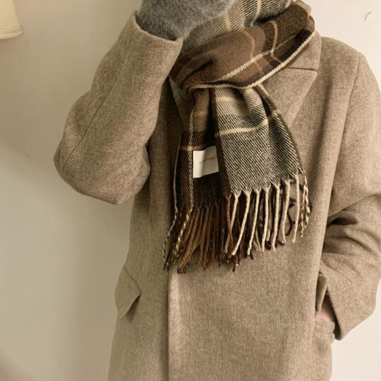 ［ fashion ］brown muffler
