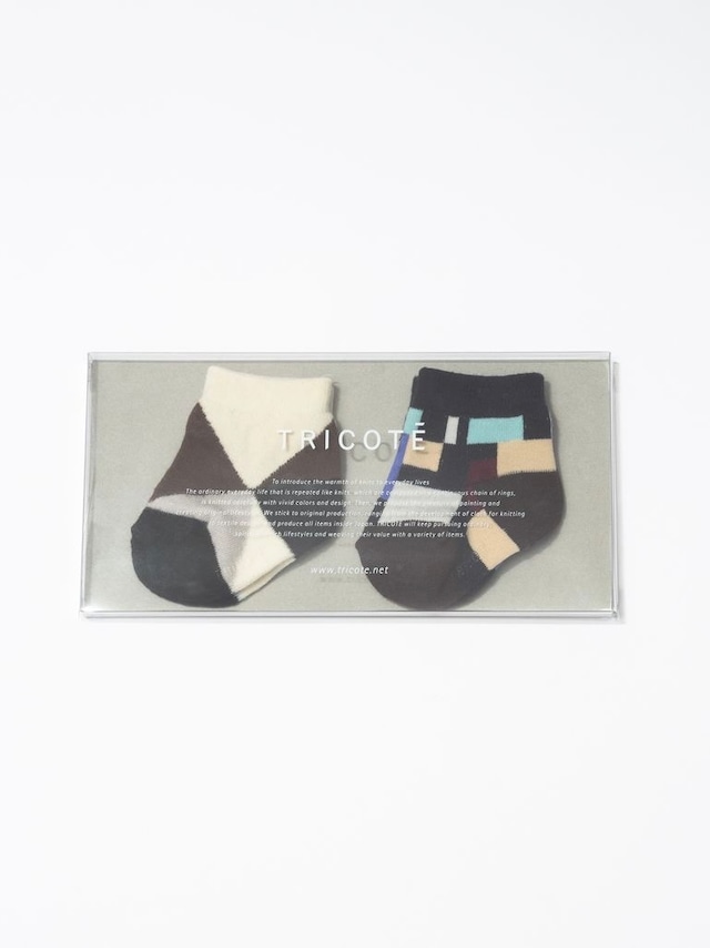 TRICOTE トリコテ ARGYLE PATCH SOCKS SET OF 2 (BABY) (TR03BA075)