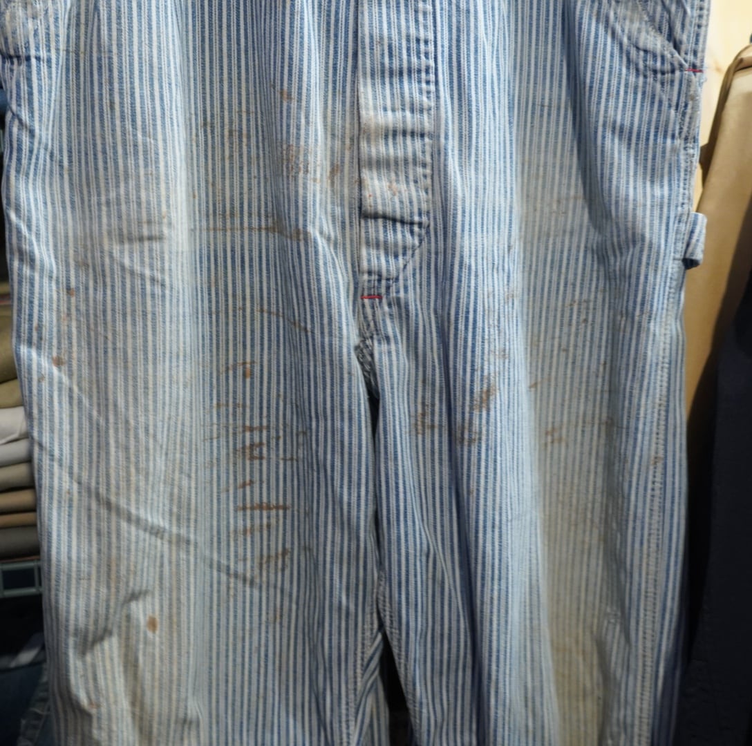 BIGMAC デニムオーバーオール ウィジット 太ヒッコリー 60s 古着 90s USA製 BIG MAC ヒッコリー ストライプ デニム ワーク