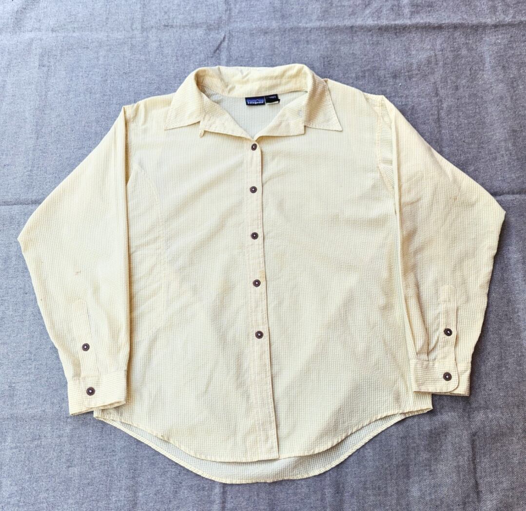 98s patagonia カタログ未掲載! seersucker open collar shirt 小岩店