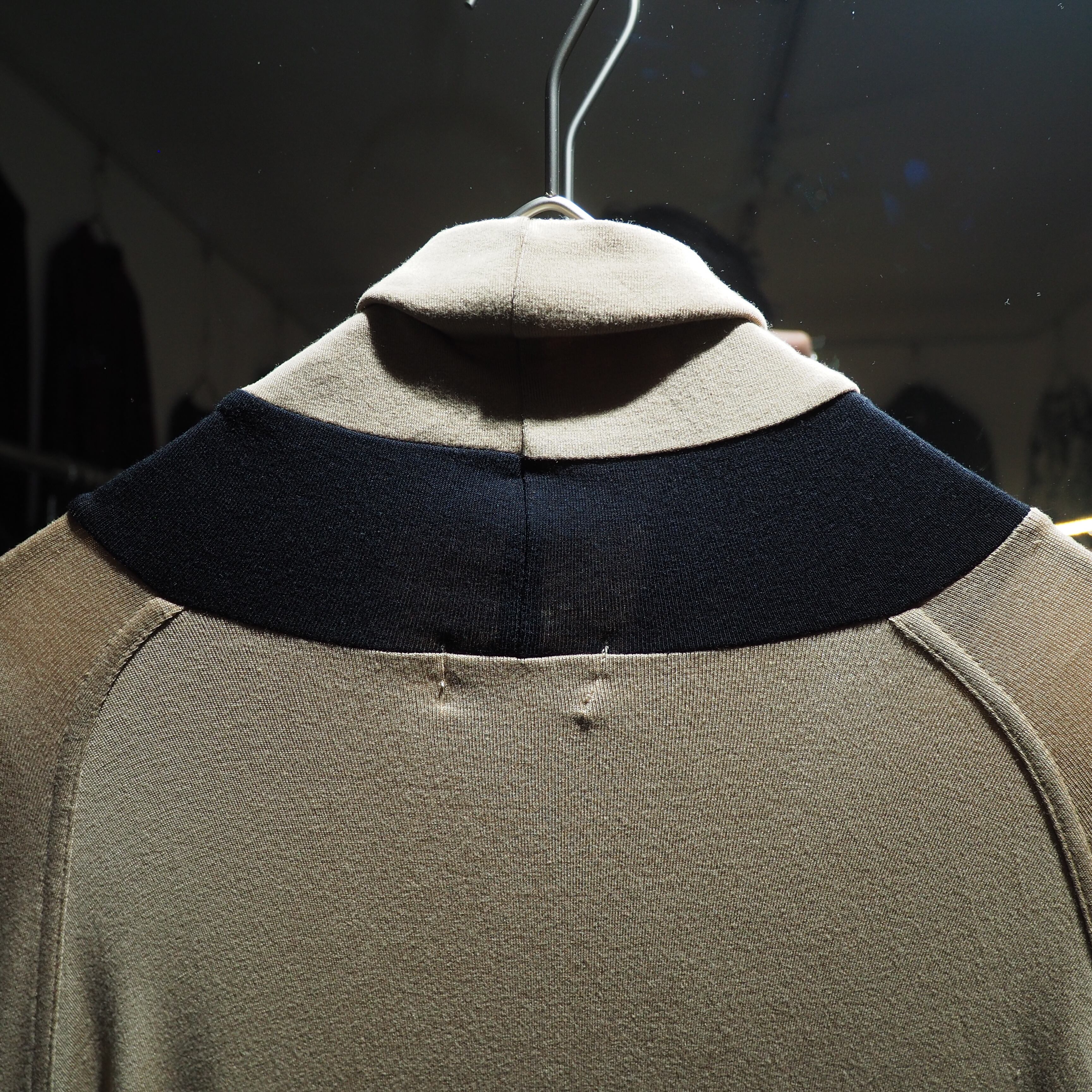 1990s ” TRUSSARDI ” Bi color vintage loose high neck sleeve Tee